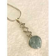 330 collier aigue marine, diamant herkiimer, argent sterling 